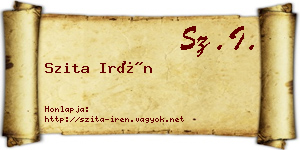 Szita Irén névjegykártya